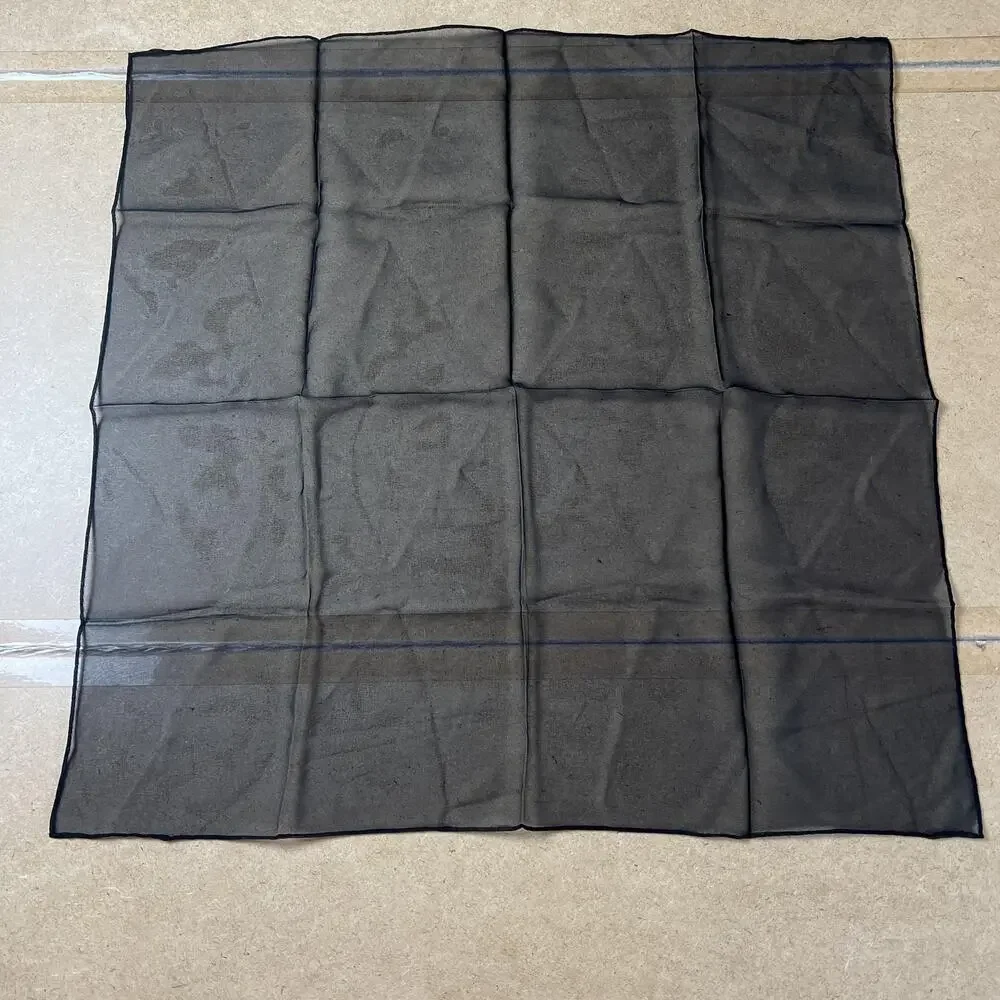 Kerchief Mens One Size Black Square Scarf Polyester Chiffon Double Sided